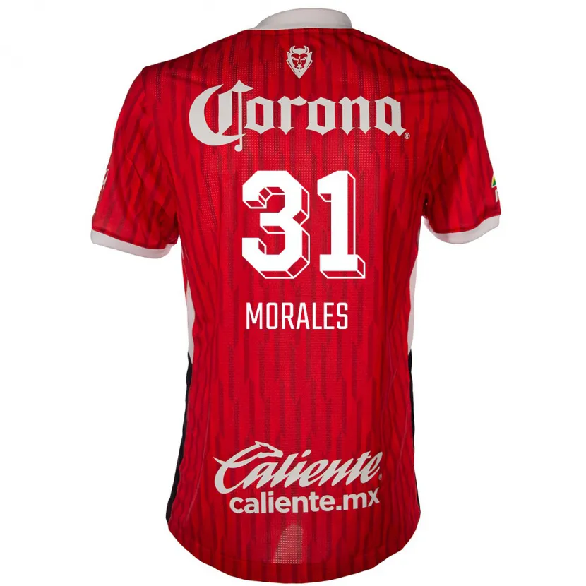 Danxen Hombre Camiseta Robert Morales #31 Rojo Blanco 1ª Equipación 2024/25 La Camisa México