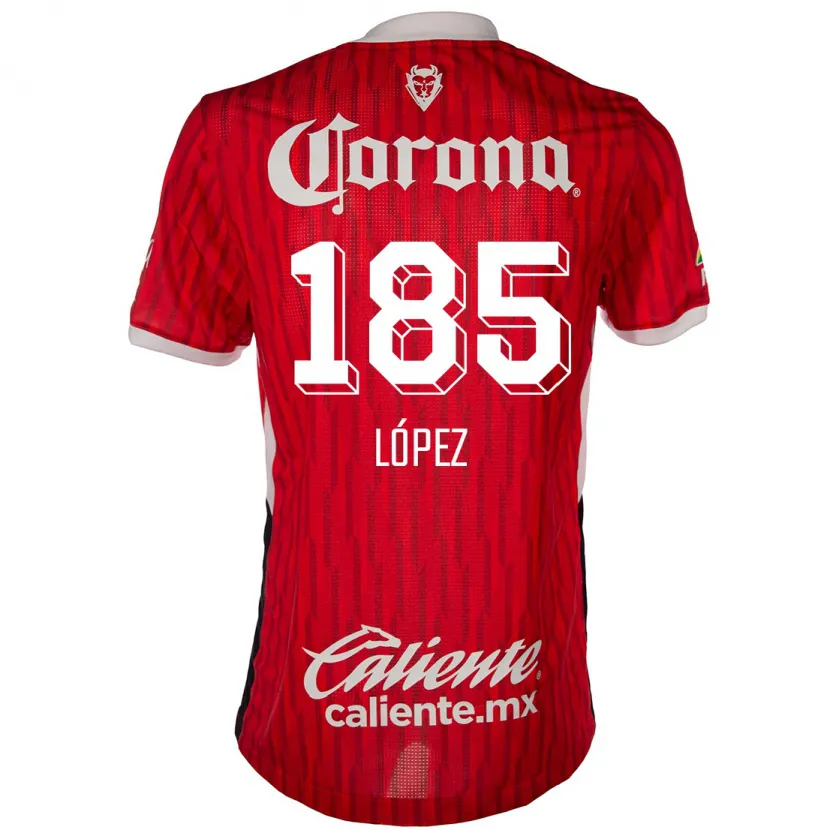 Danxen Hombre Camiseta David López #185 Rojo Blanco 1ª Equipación 2024/25 La Camisa México