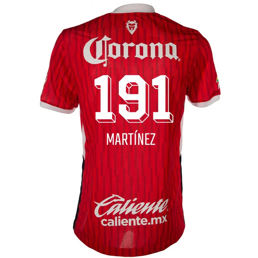 Danxen Hombre Camiseta Kevin Martínez #191 Rojo Blanco 1ª Equipación 2024/25 La Camisa México