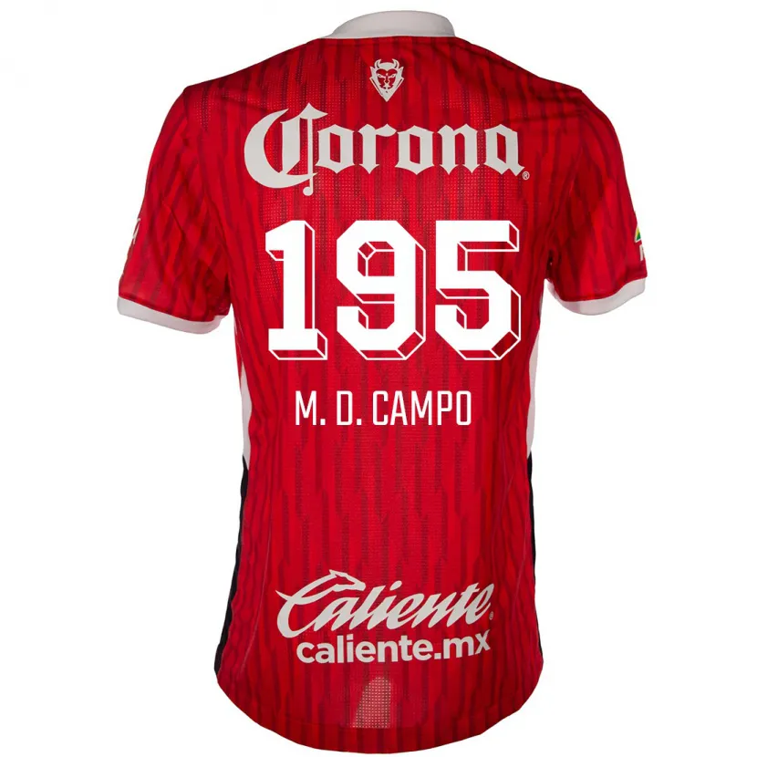 Danxen Hombre Camiseta Arturo Martín Del Campo #195 Rojo Blanco 1ª Equipación 2024/25 La Camisa México