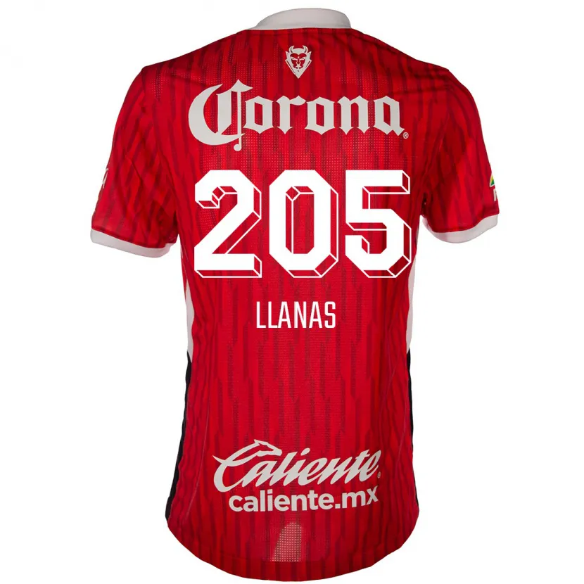 Danxen Hombre Camiseta Emmanuel Llanas #205 Rojo Blanco 1ª Equipación 2024/25 La Camisa México