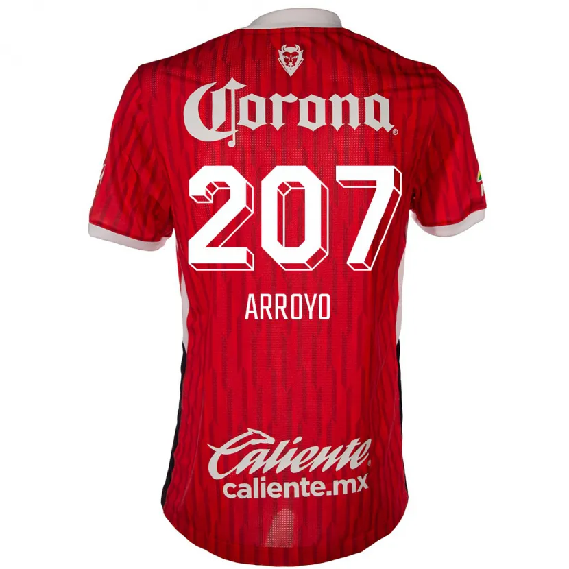 Danxen Hombre Camiseta José Arroyo #207 Rojo Blanco 1ª Equipación 2024/25 La Camisa México