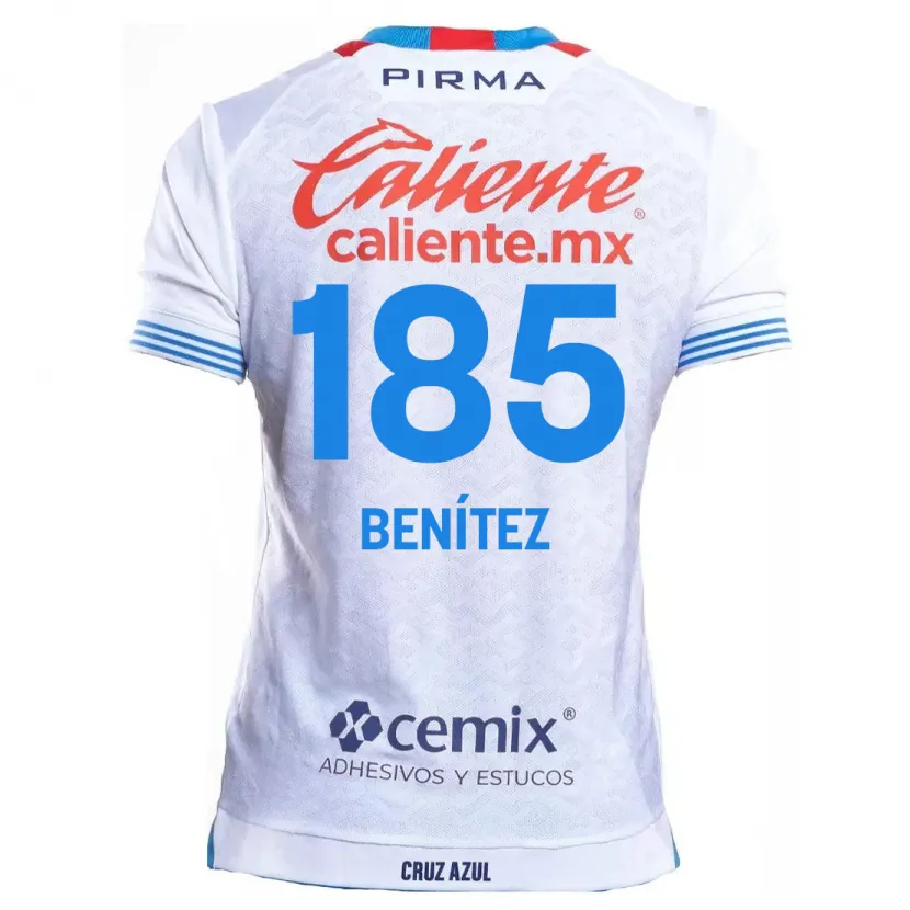 Danxen Hombre Camiseta Cristopher Benítez #185 Blanco Azul 2ª Equipación 2024/25 La Camisa México