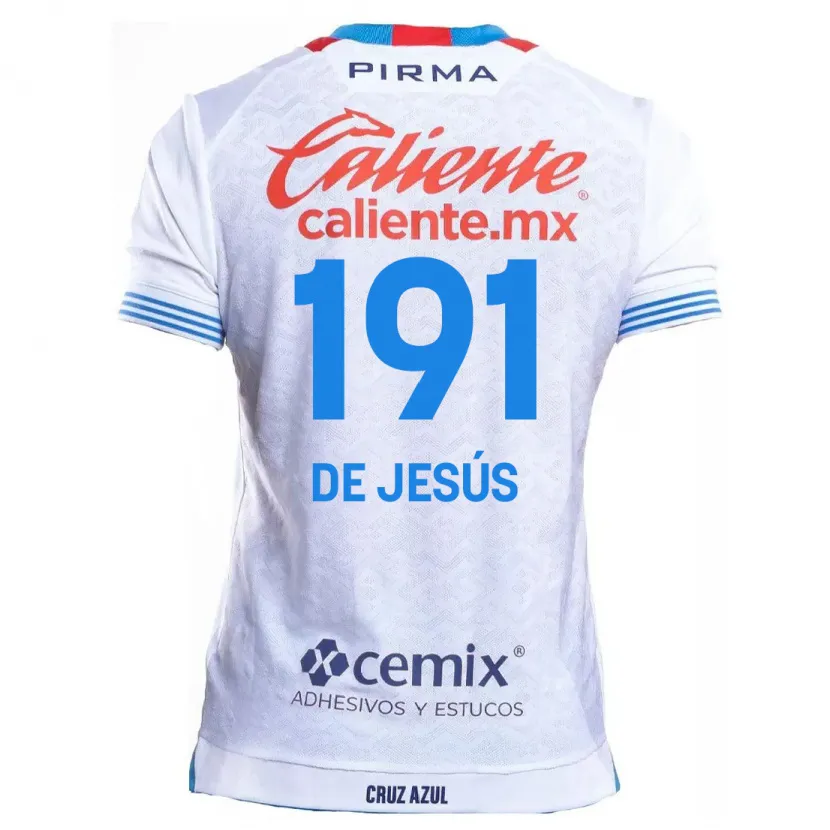 Danxen Hombre Camiseta Luis De Jesús #191 Blanco Azul 2ª Equipación 2024/25 La Camisa México