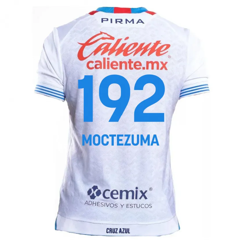 Danxen Hombre Camiseta Brayan Moctezuma #192 Blanco Azul 2ª Equipación 2024/25 La Camisa México