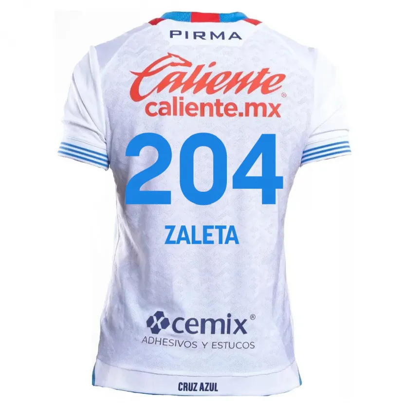 Danxen Hombre Camiseta Mauro Zaleta #204 Blanco Azul 2ª Equipación 2024/25 La Camisa México