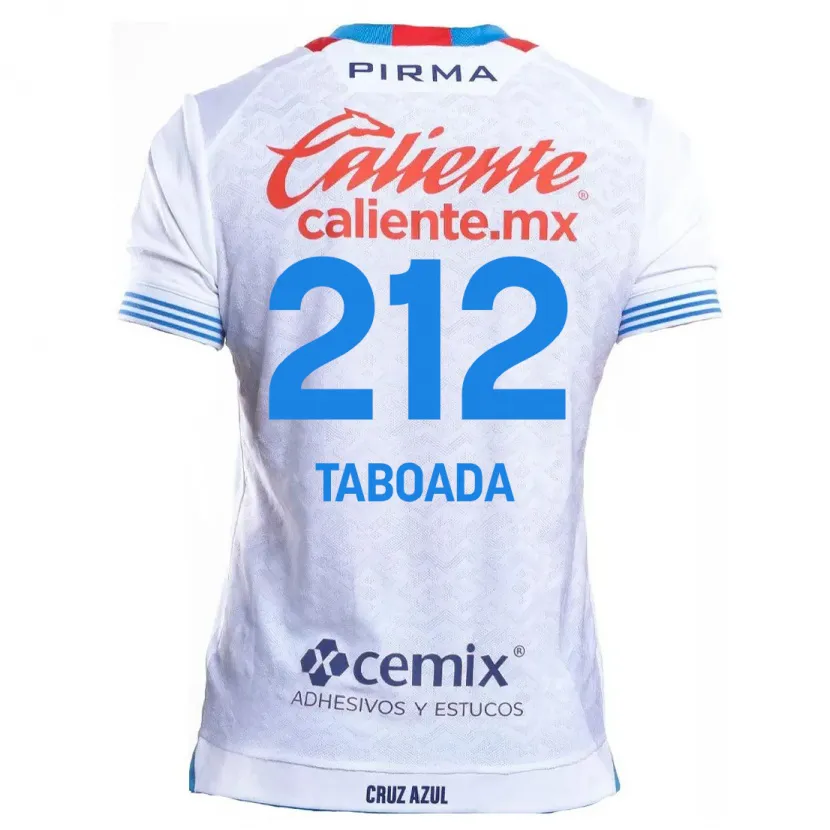 Danxen Hombre Camiseta Víctor Taboada #212 Blanco Azul 2ª Equipación 2024/25 La Camisa México