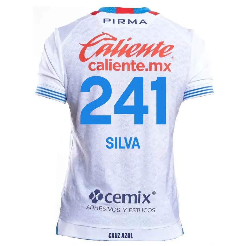 Danxen Hombre Camiseta Iván Silva #241 Blanco Azul 2ª Equipación 2024/25 La Camisa México