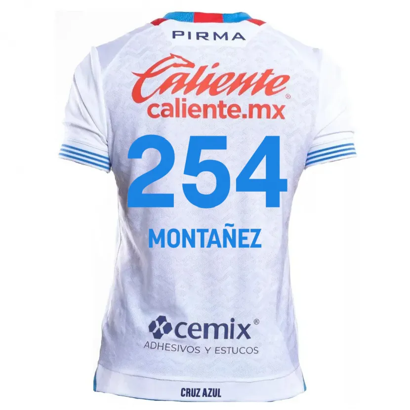 Danxen Hombre Camiseta Humberto Montañez #254 Blanco Azul 2ª Equipación 2024/25 La Camisa México