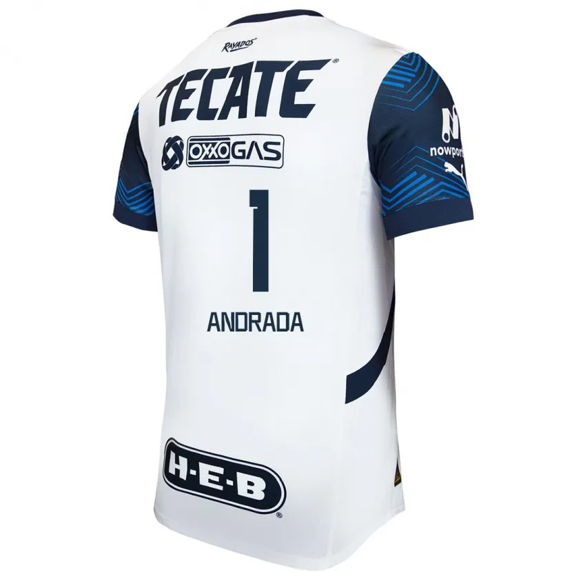 Danxen Hombre Camiseta Esteban Andrada #1 Blanco Azul 2ª Equipación 2024/25 La Camisa México