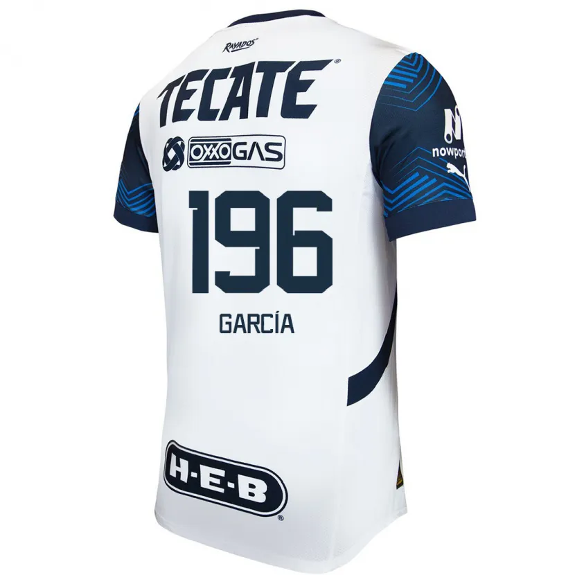 Danxen Hombre Camiseta Diego García #196 Blanco Azul 2ª Equipación 2024/25 La Camisa México