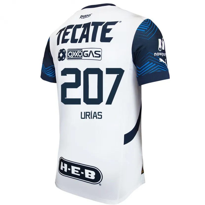 Danxen Hombre Camiseta Álex Urías #207 Blanco Azul 2ª Equipación 2024/25 La Camisa México