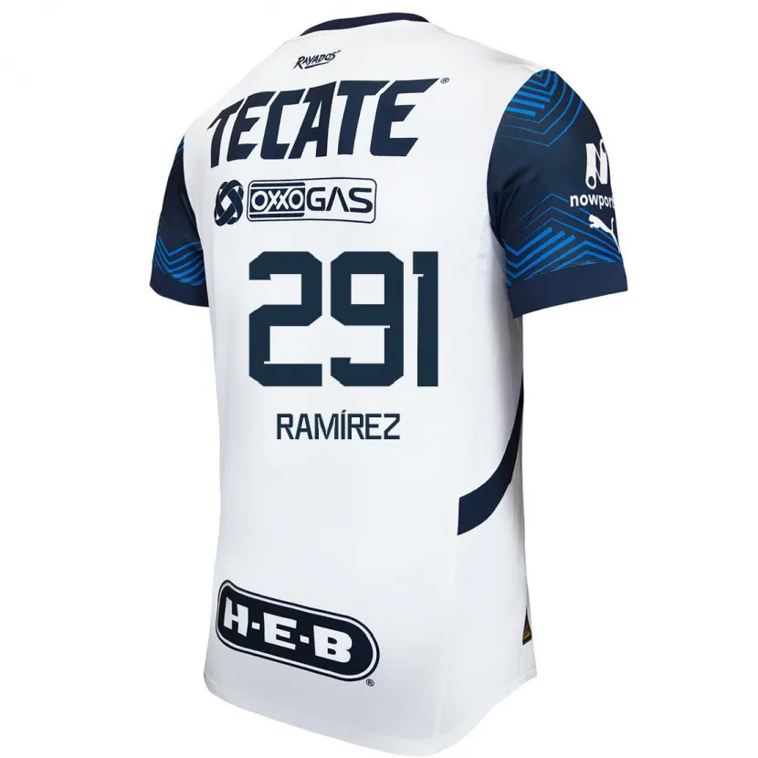 Danxen Hombre Camiseta Fabián Ramírez #291 Blanco Azul 2ª Equipación 2024/25 La Camisa México