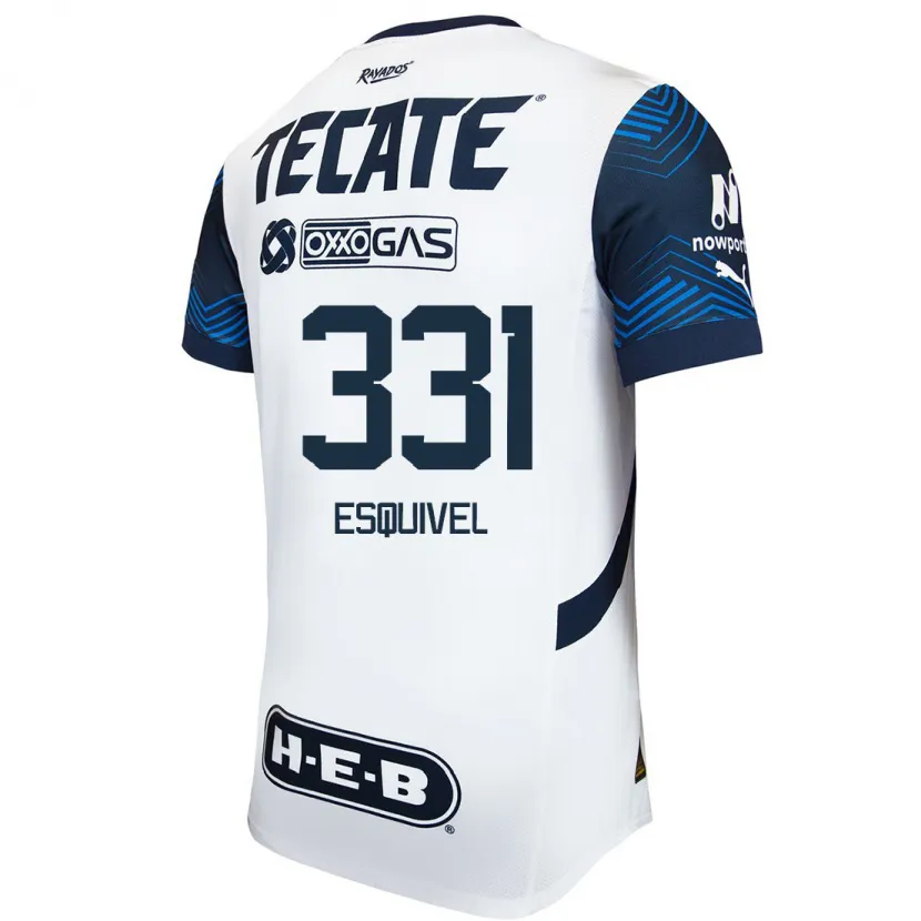 Danxen Hombre Camiseta Abraham Esquivel #331 Blanco Azul 2ª Equipación 2024/25 La Camisa México
