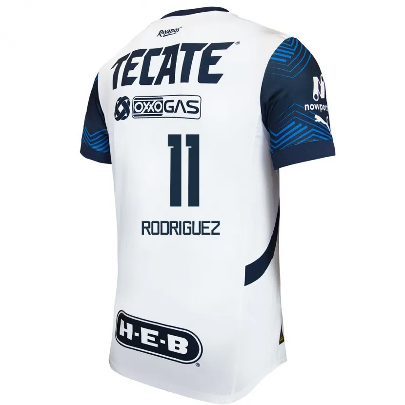 Danxen Hombre Camiseta Lizette Rodriguez #11 Blanco Azul 2ª Equipación 2024/25 La Camisa México