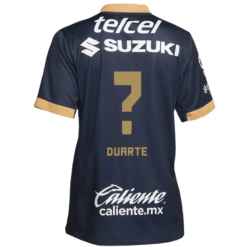 Danxen Hombre Camiseta Rubén Duarte #0 Obsidiana Dorada Blanca 2ª Equipación 2024/25 La Camisa México