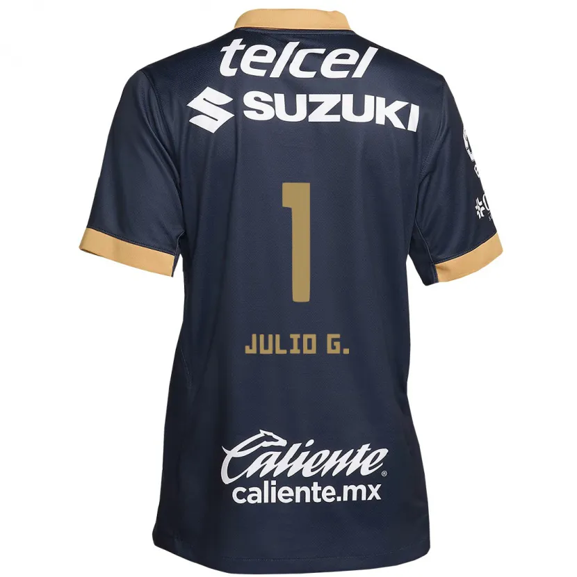 Danxen Hombre Camiseta Julio González #1 Obsidiana Dorada Blanca 2ª Equipación 2024/25 La Camisa México