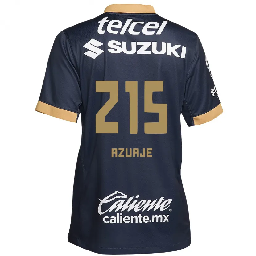 Danxen Hombre Camiseta Ángel Azuaje #215 Obsidiana Dorada Blanca 2ª Equipación 2024/25 La Camisa México