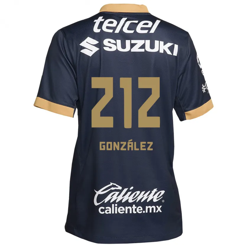 Danxen Hombre Camiseta José González #212 Obsidiana Dorada Blanca 2ª Equipación 2024/25 La Camisa México