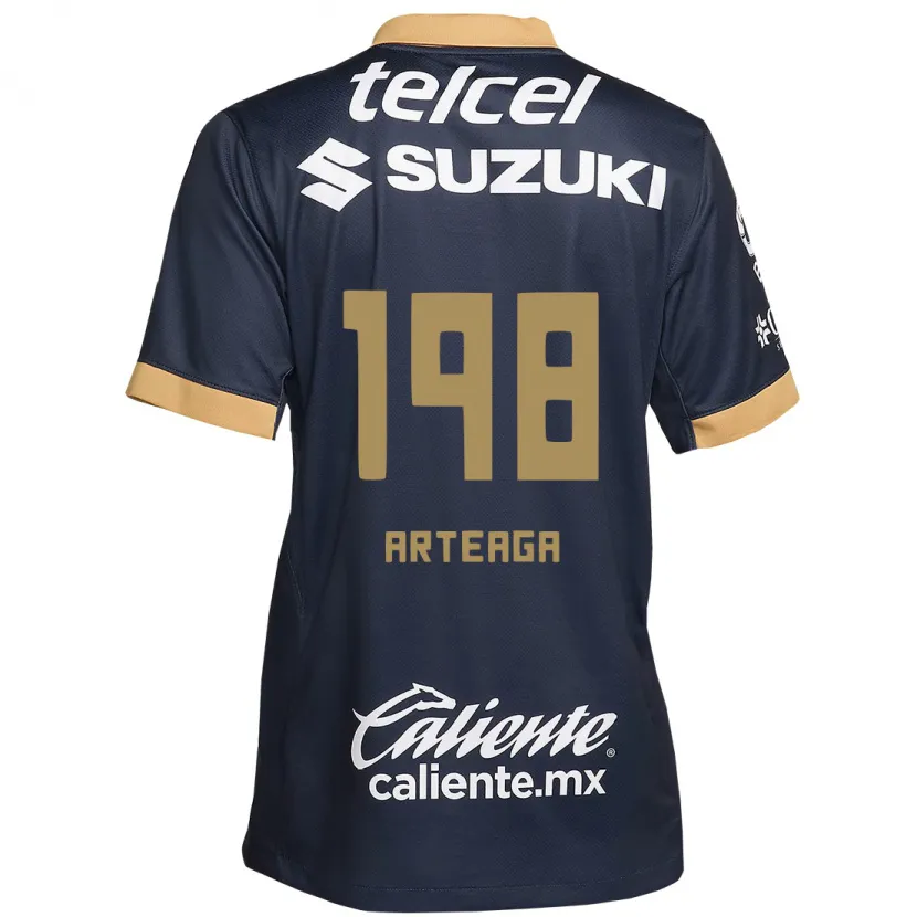 Danxen Hombre Camiseta Edwin Arteaga #198 Obsidiana Dorada Blanca 2ª Equipación 2024/25 La Camisa México