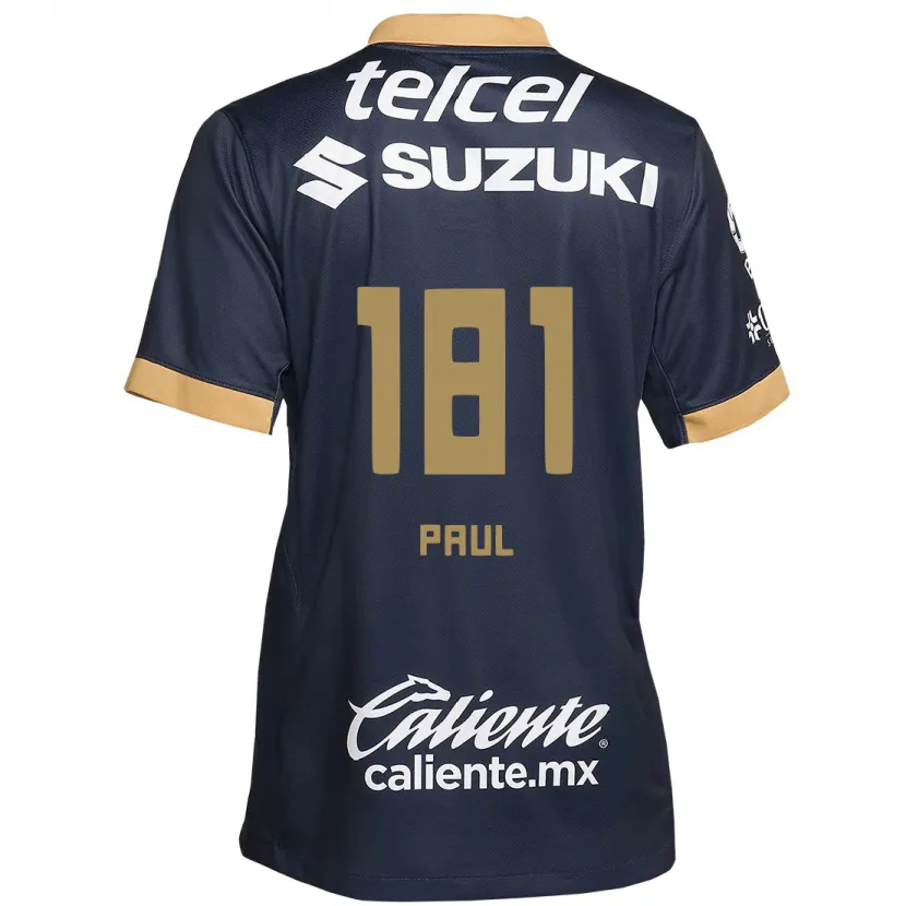 Danxen Hombre Camiseta Miguel Paul #181 Obsidiana Dorada Blanca 2ª Equipación 2024/25 La Camisa México