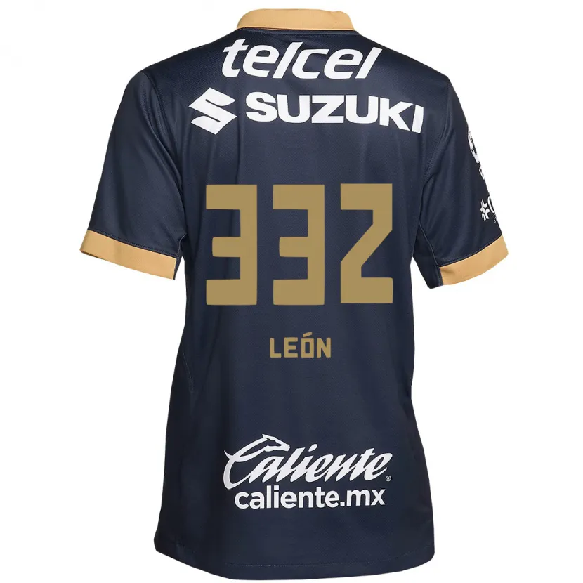 Danxen Hombre Camiseta Andryk León #332 Obsidiana Dorada Blanca 2ª Equipación 2024/25 La Camisa México