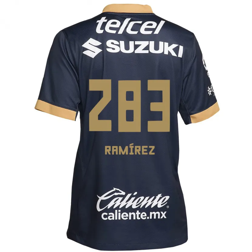 Danxen Hombre Camiseta Dennis Ramírez #283 Obsidiana Dorada Blanca 2ª Equipación 2024/25 La Camisa México