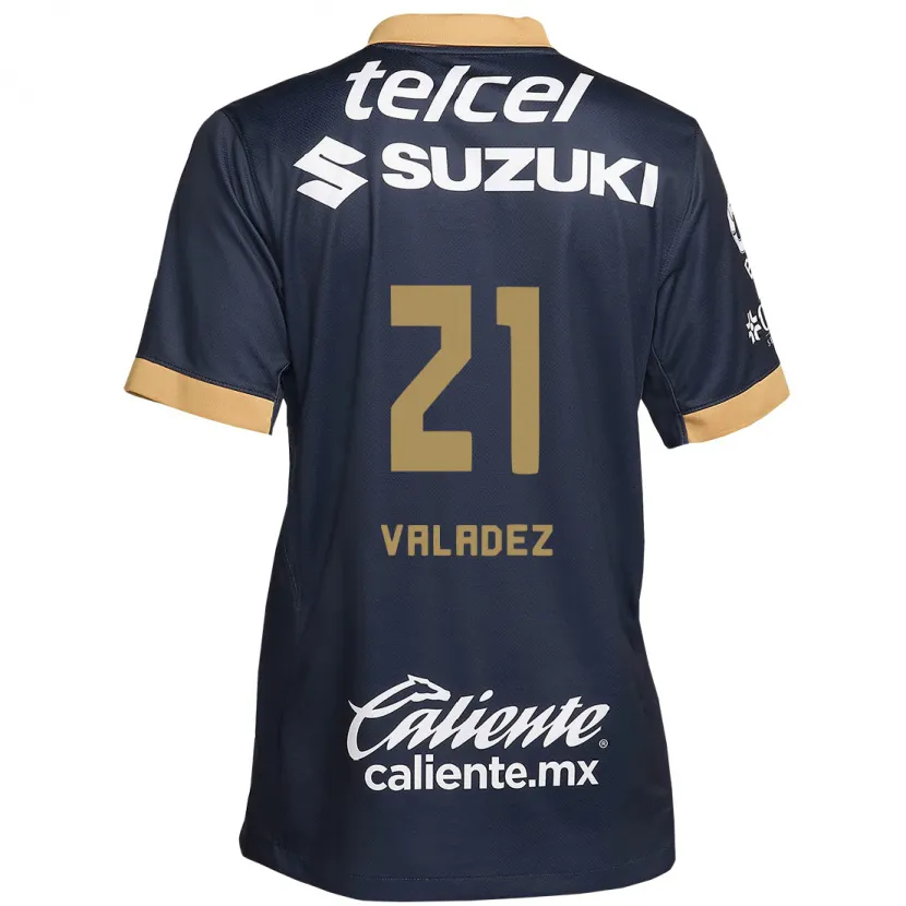 Danxen Hombre Camiseta Natalia Macias Valadez #21 Obsidiana Dorada Blanca 2ª Equipación 2024/25 La Camisa México