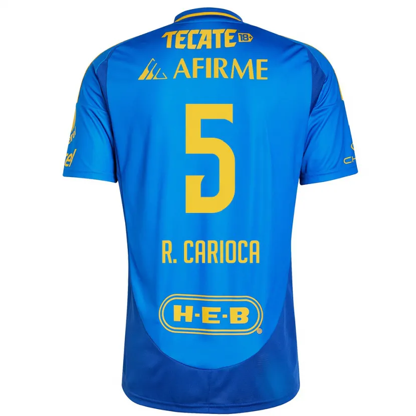Danxen Hombre Camiseta Rafael Carioca #5 Azul Amarillo 2ª Equipación 2024/25 La Camisa México