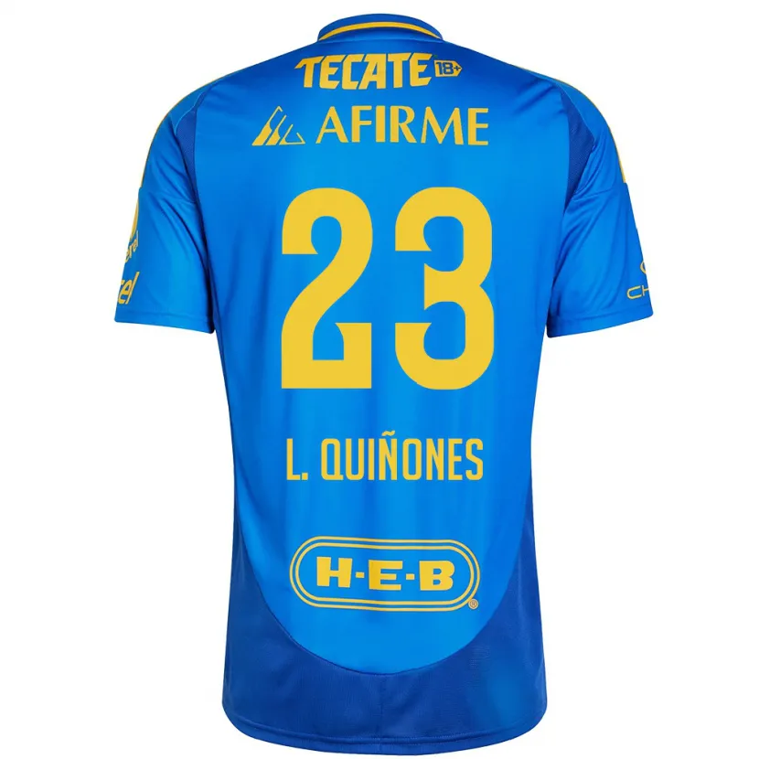 Danxen Hombre Camiseta Luis Quiñones #23 Azul Amarillo 2ª Equipación 2024/25 La Camisa México