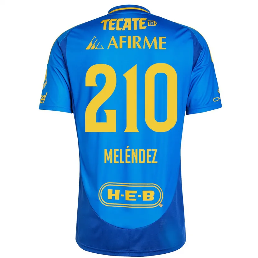 Danxen Hombre Camiseta Marcelo Meléndez #210 Azul Amarillo 2ª Equipación 2024/25 La Camisa México