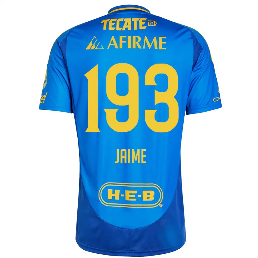 Danxen Hombre Camiseta Kenneth Jaime #193 Azul Amarillo 2ª Equipación 2024/25 La Camisa México