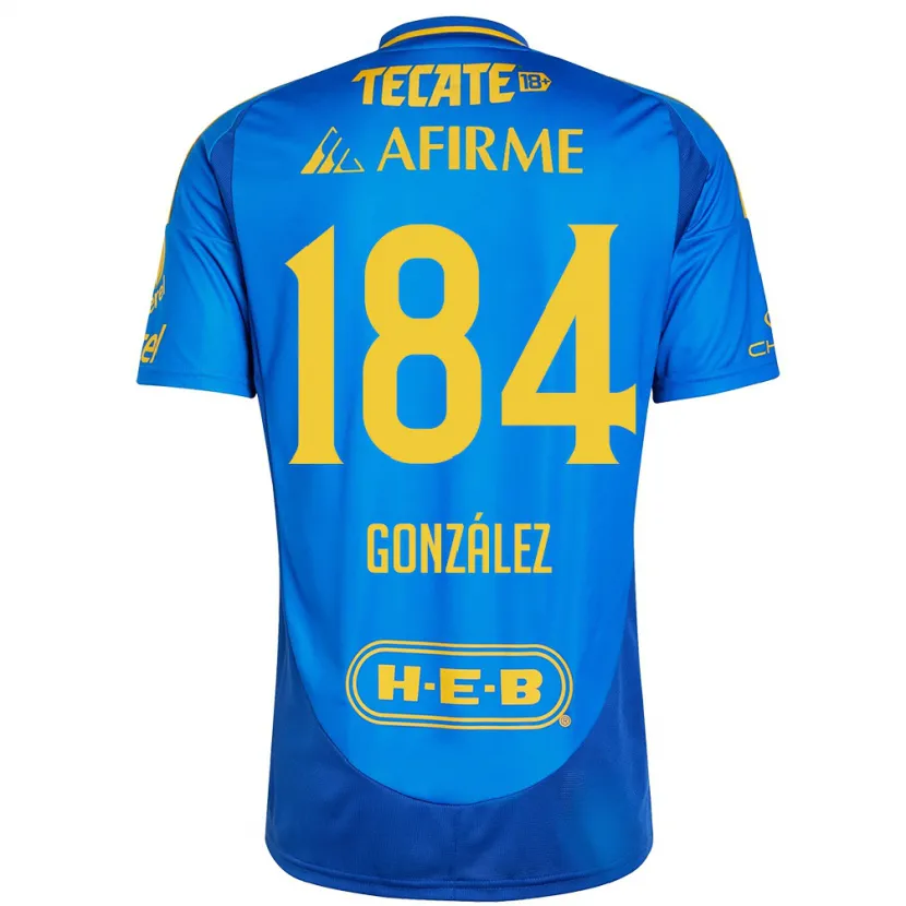 Danxen Hombre Camiseta Erick González #184 Azul Amarillo 2ª Equipación 2024/25 La Camisa México