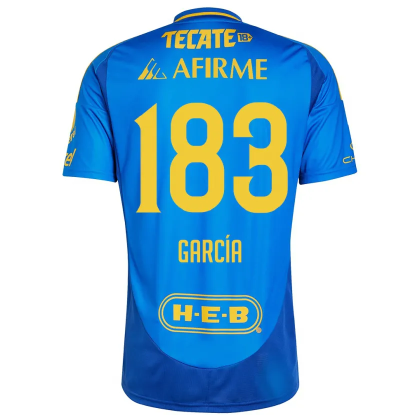 Danxen Hombre Camiseta Zahir García #183 Azul Amarillo 2ª Equipación 2024/25 La Camisa México