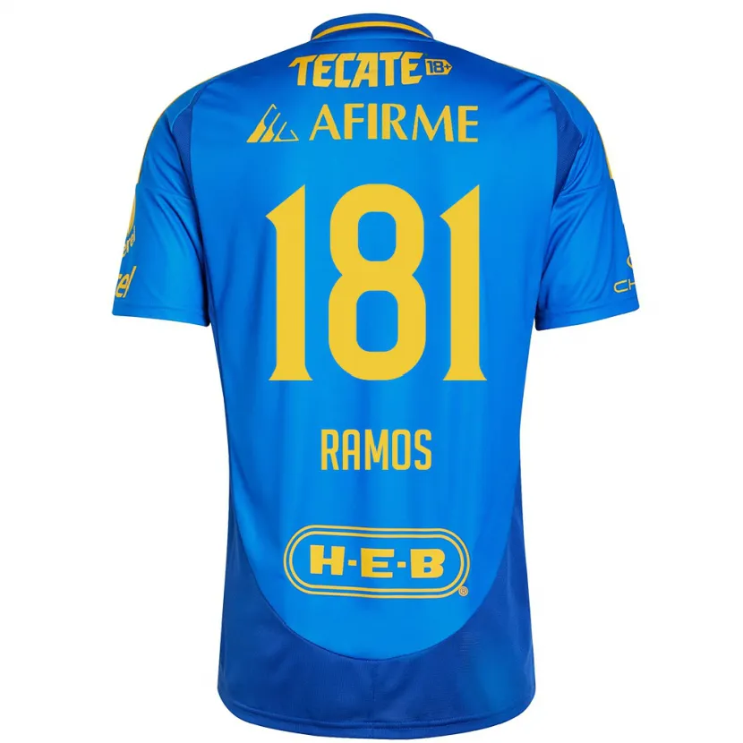 Danxen Hombre Camiseta Anthony Ramos #181 Azul Amarillo 2ª Equipación 2024/25 La Camisa México