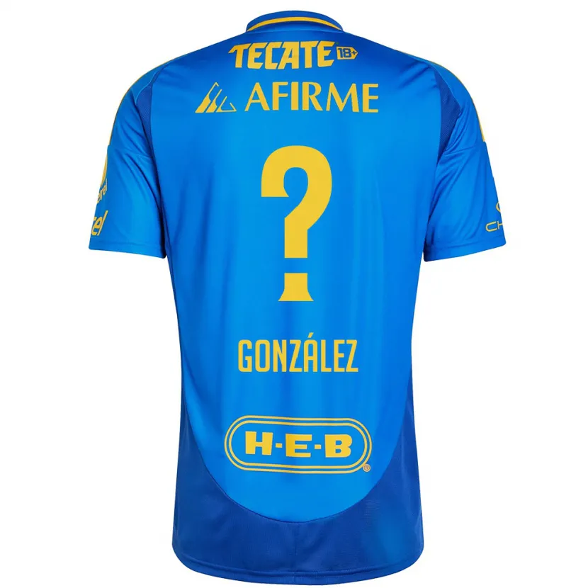 Danxen Hombre Camiseta Fernando González #0 Azul Amarillo 2ª Equipación 2024/25 La Camisa México