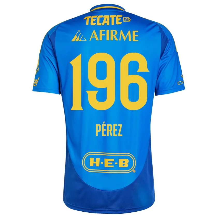 Danxen Hombre Camiseta Axel Pérez #196 Azul Amarillo 2ª Equipación 2024/25 La Camisa México