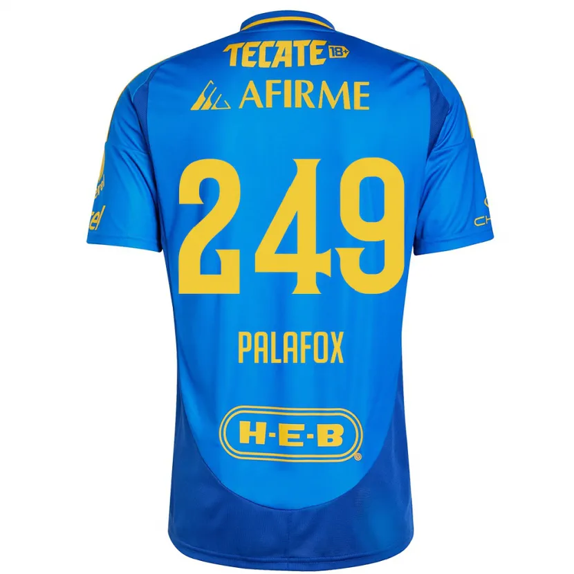 Danxen Hombre Camiseta José Palafox #249 Azul Amarillo 2ª Equipación 2024/25 La Camisa México