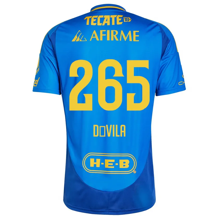 Danxen Hombre Camiseta Emiliano Dávila #265 Azul Amarillo 2ª Equipación 2024/25 La Camisa México