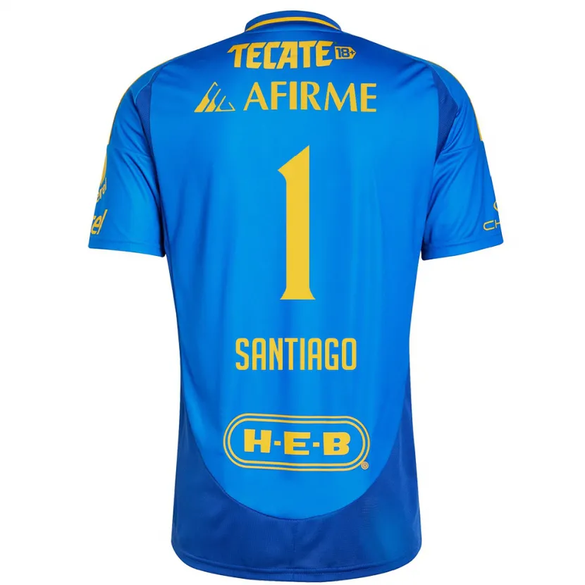Danxen Hombre Camiseta Cecilia Santiago #1 Azul Amarillo 2ª Equipación 2024/25 La Camisa México