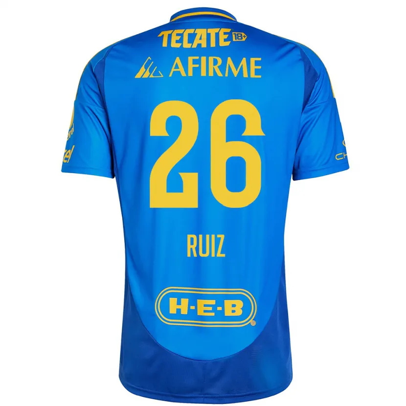 Danxen Hombre Camiseta Michel Ruiz #26 Azul Amarillo 2ª Equipación 2024/25 La Camisa México