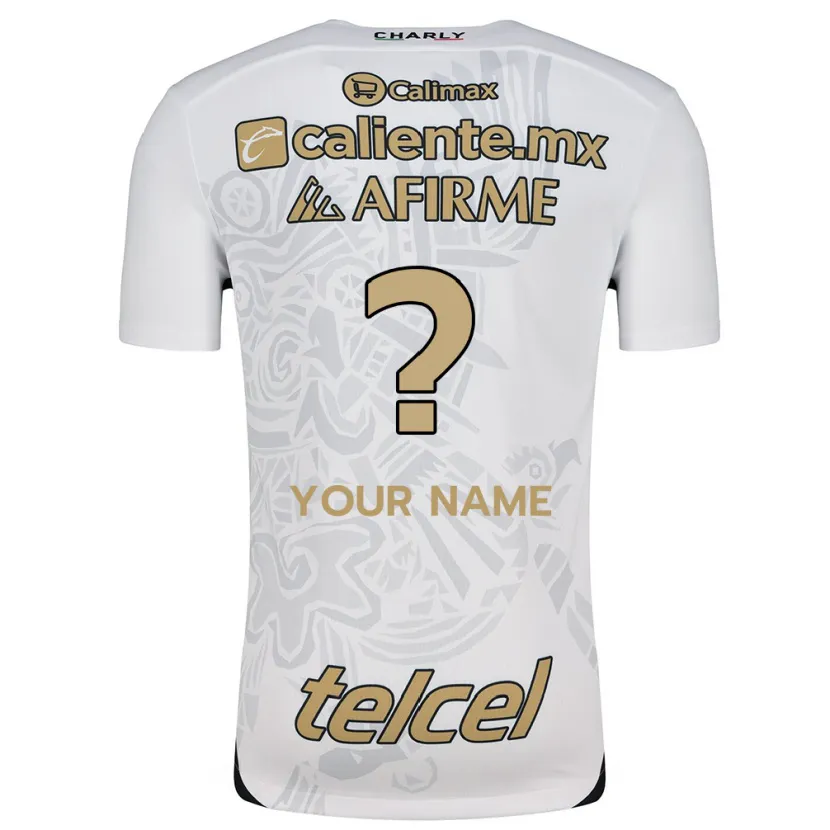 Danxen Hombre Camiseta Su Nombre #0 Blanco Negro 2ª Equipación 2024/25 La Camisa México