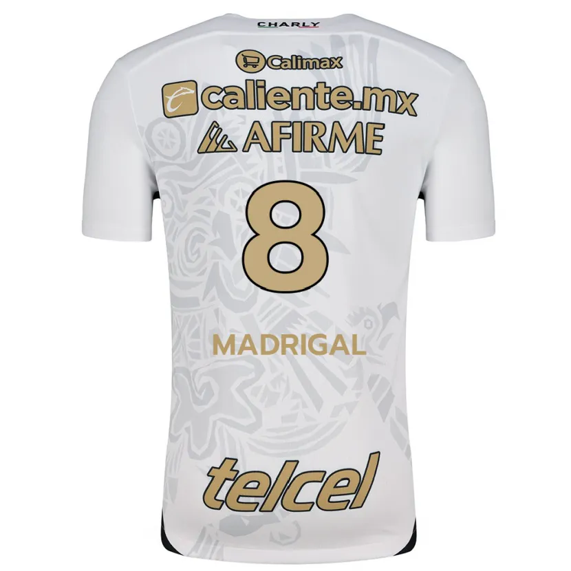 Danxen Hombre Camiseta Fernando Madrigal #8 Blanco Negro 2ª Equipación 2024/25 La Camisa México