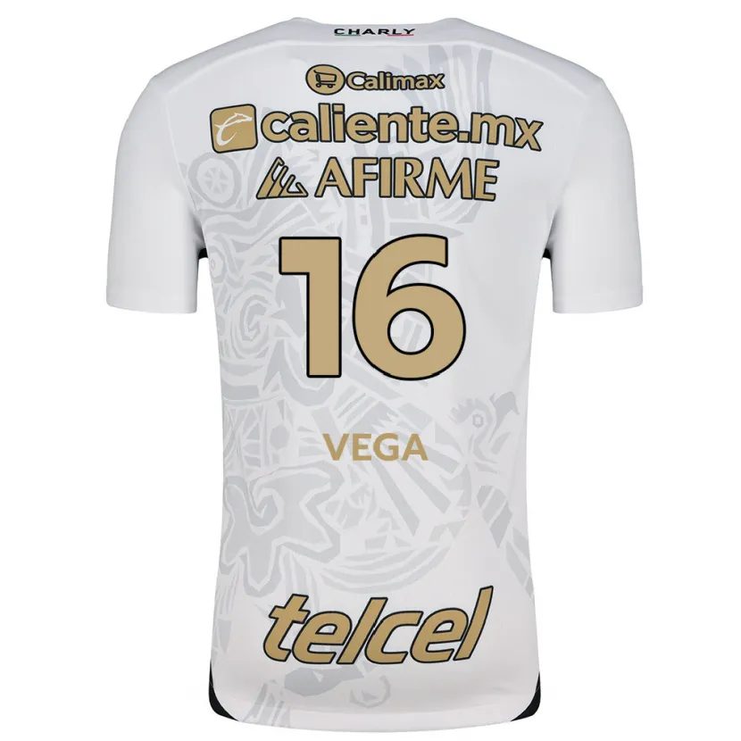 Danxen Hombre Camiseta Alan Vega #16 Blanco Negro 2ª Equipación 2024/25 La Camisa México