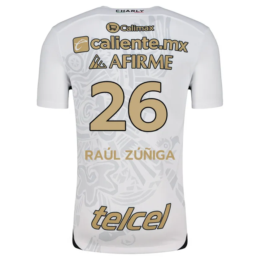 Danxen Hombre Camiseta José Raúl Zúñiga #26 Blanco Negro 2ª Equipación 2024/25 La Camisa México