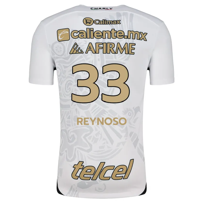 Danxen Hombre Camiseta Emanuel Reynoso #33 Blanco Negro 2ª Equipación 2024/25 La Camisa México