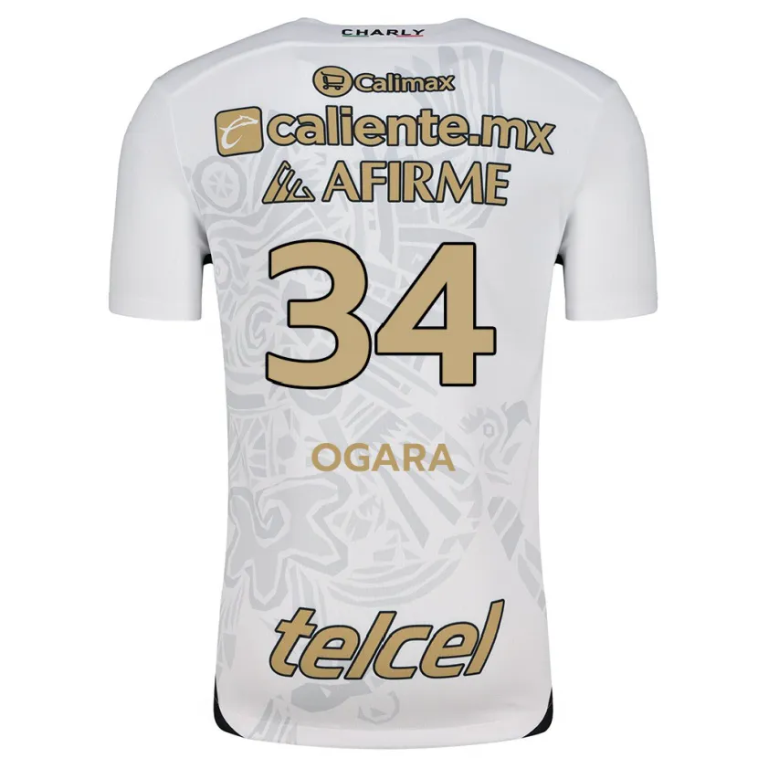 Danxen Hombre Camiseta Gerson Ogara #34 Blanco Negro 2ª Equipación 2024/25 La Camisa México