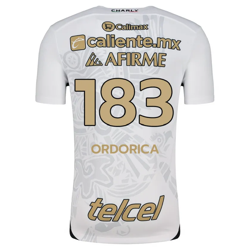 Danxen Hombre Camiseta Brandon Ordorica #183 Blanco Negro 2ª Equipación 2024/25 La Camisa México