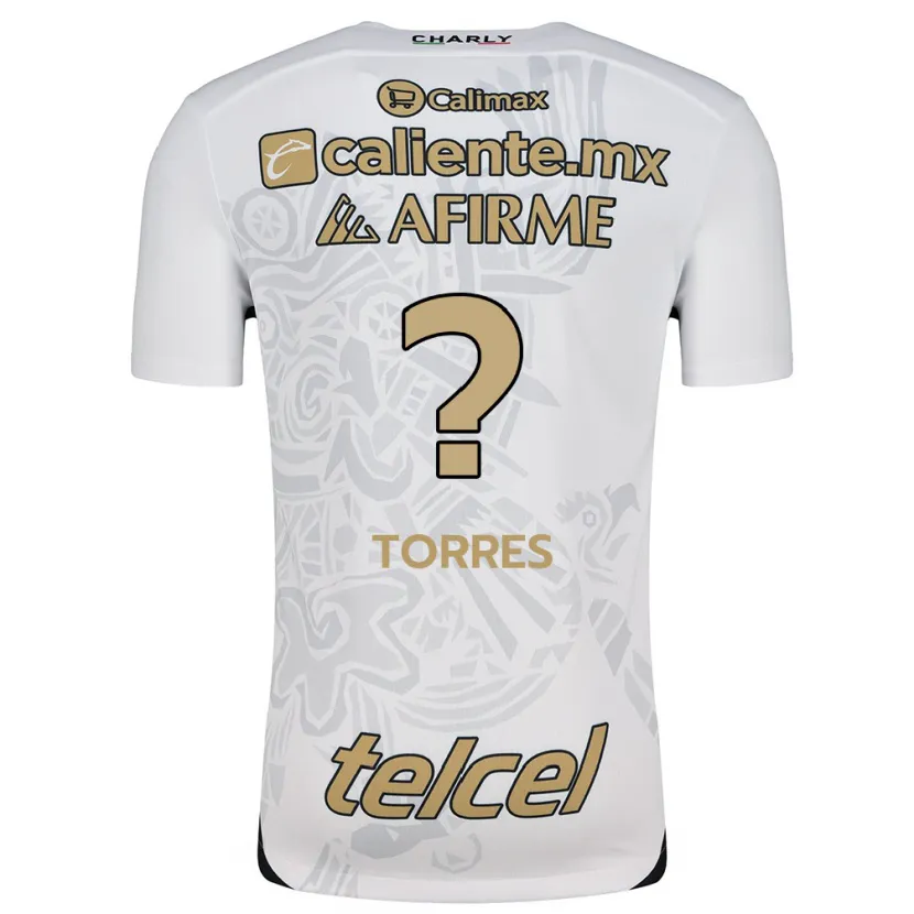 Danxen Hombre Camiseta Christopher Torres #0 Blanco Negro 2ª Equipación 2024/25 La Camisa México