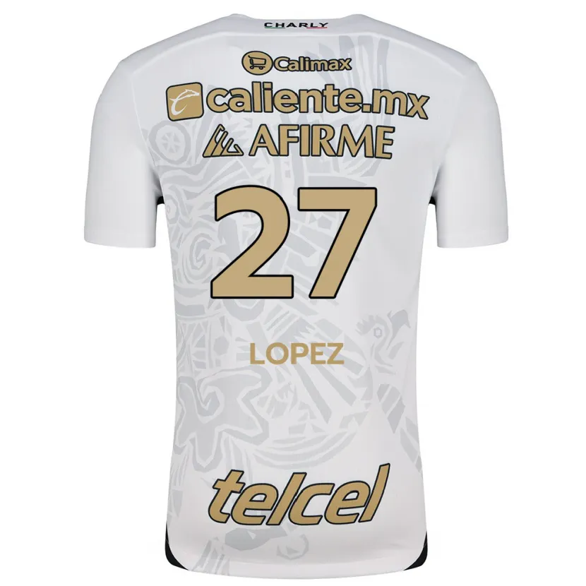 Danxen Hombre Camiseta Victoria López #27 Blanco Negro 2ª Equipación 2024/25 La Camisa México